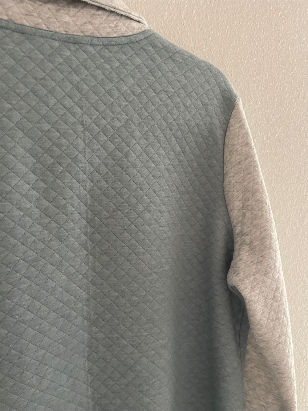 Carter's Quilted Half-Zip Pullover - Sage Green & Light Gray - Picture 5 of 5